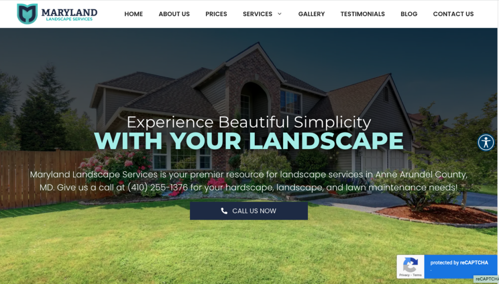 landscape website design example