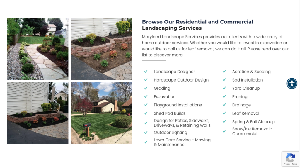check list of landscaping services offered