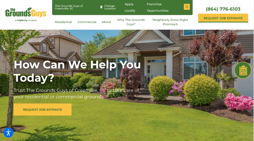 landscaping website homepage design
